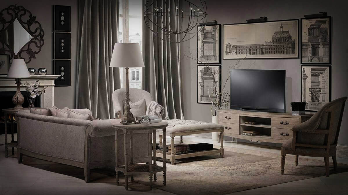 Diseño Artisans de Keen Replicas Salón con televisión
