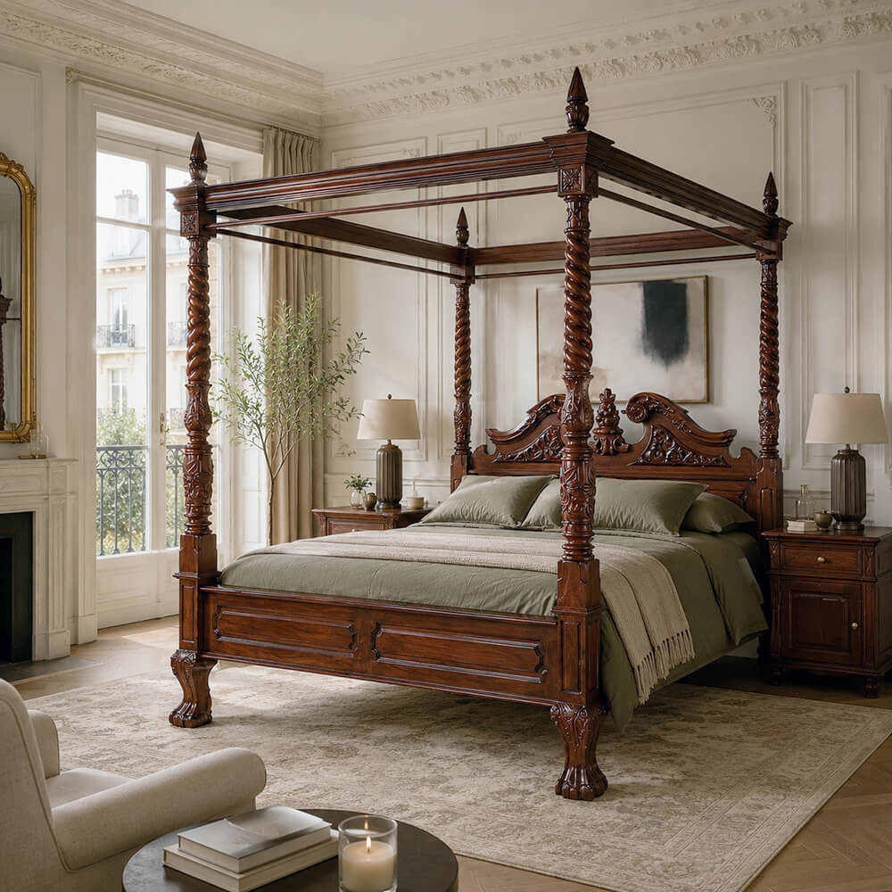Cama reina ana caoba