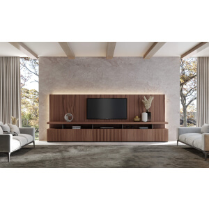 Vista Mueble de TV Panello Di Lamelle Bodonni